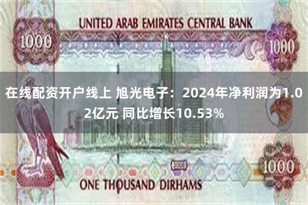 在线配资开户线上 旭光电子：2024年净利润为1.02亿元 同比增长10.53%